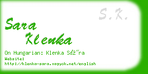 sara klenka business card